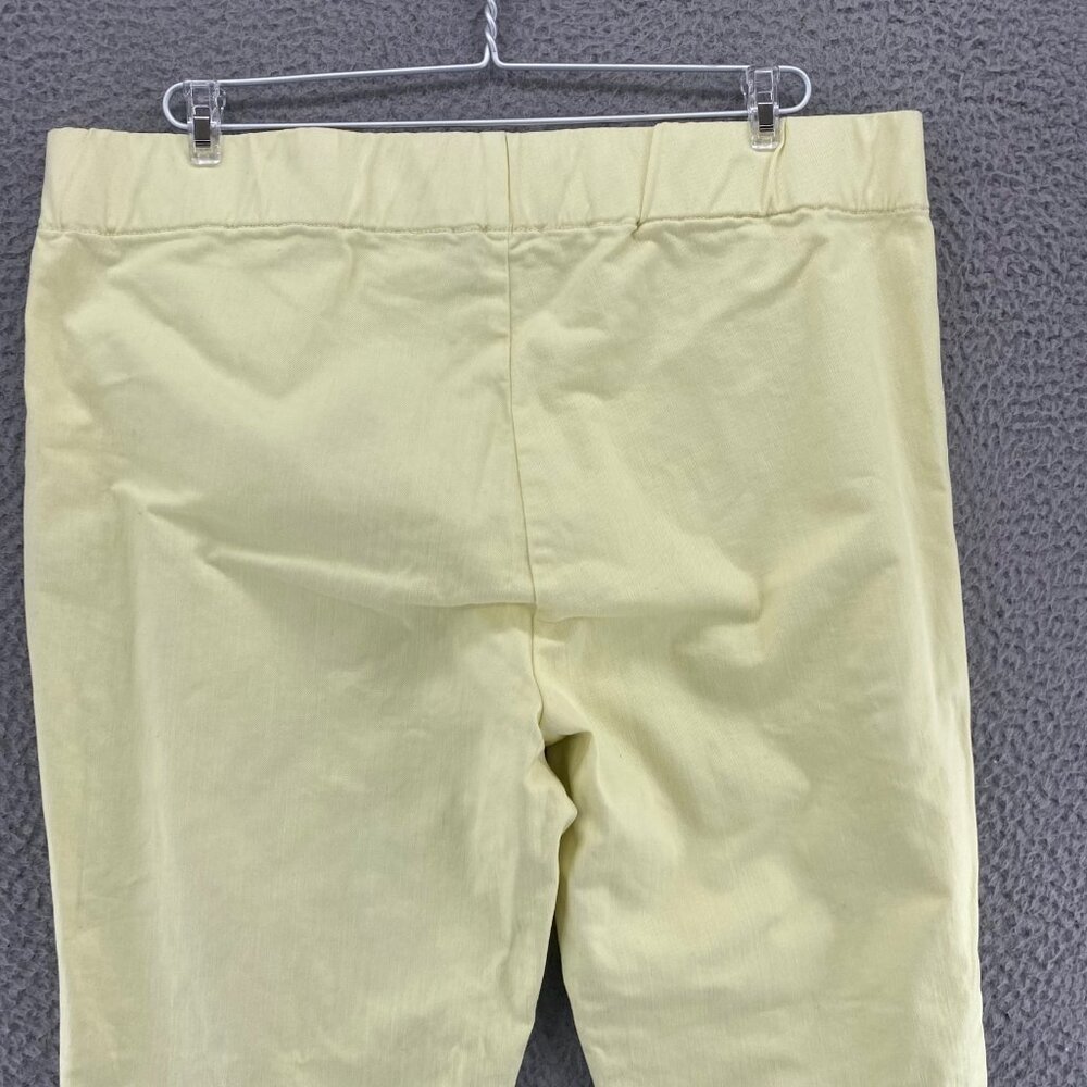 Soft Surroundings Light Yellow Skinny Pants with Button Hem - Picture 4 of 11